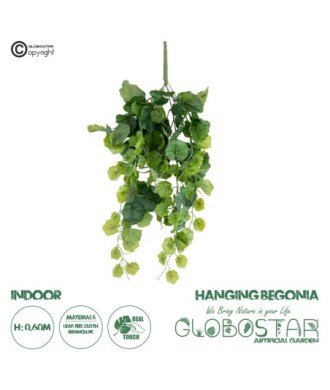 GloboStar® Artificial Garden BEGONIA HANGING BRANCH 20239 Τεχνητό Διακοσμητικό Κρεμαστό Φυτό Βιγόνια Υ60cm